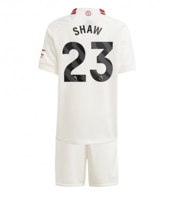 Manchester United Luke Shaw #23 Tredjeställ Barn 2023-24 Kortärmad (+ Korta byxor)